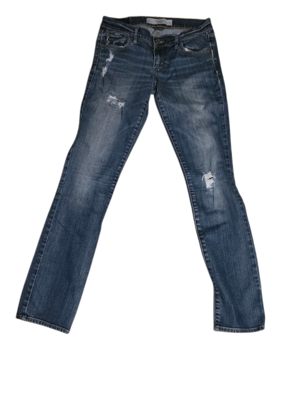 Women’s Distressed Mid Wash Blue Jeans